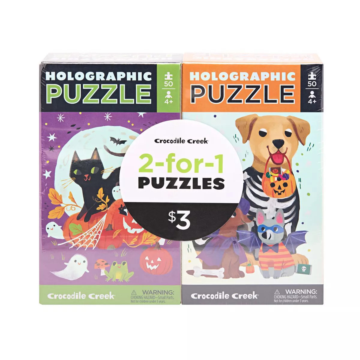 Crocodile Creek Holographic 2 for 1 Puzzle Spooky Pets | Target