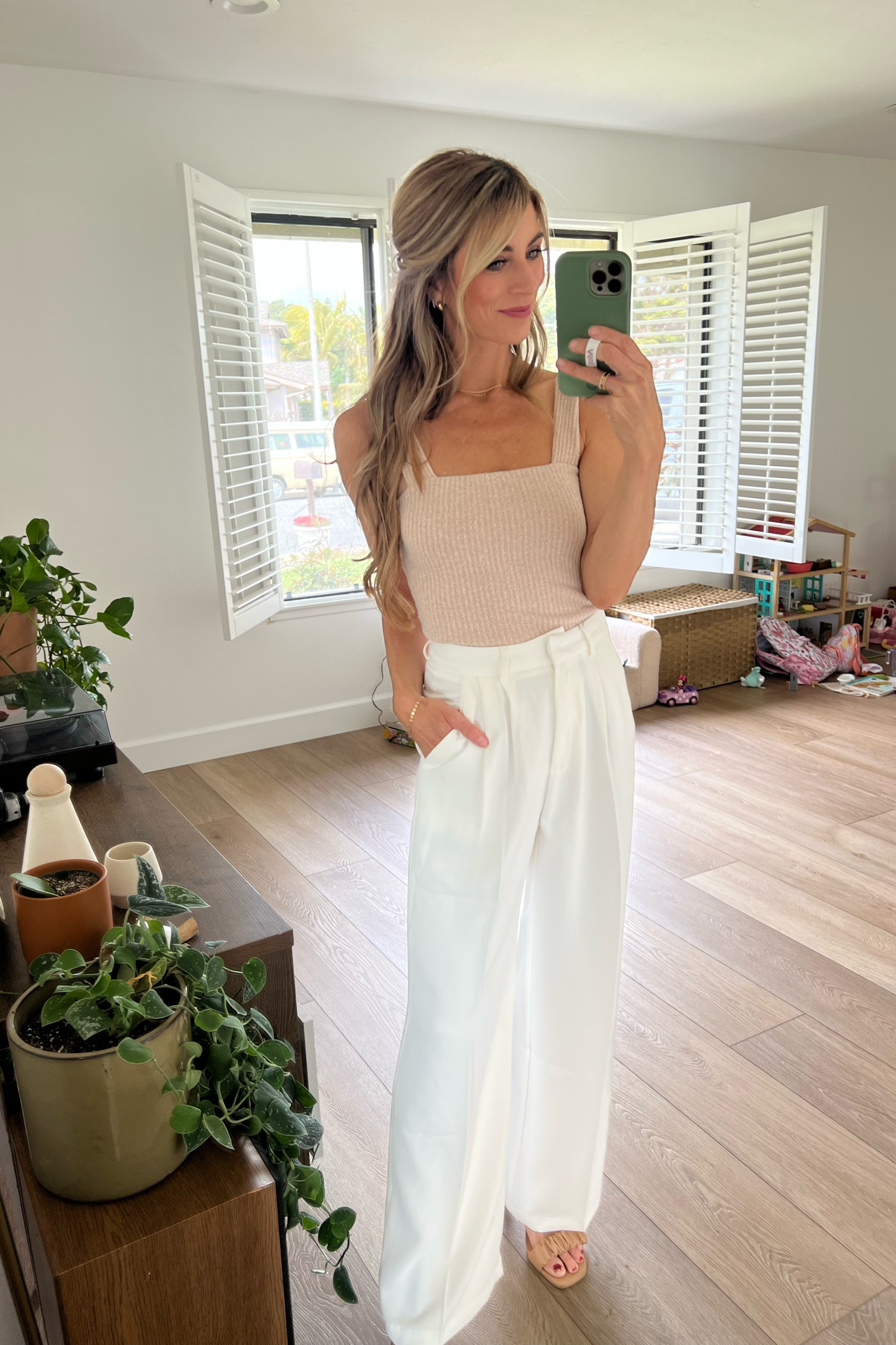 Loving the trouser trend. How cute are these white trousers from amazon! Also living for the neutrals! Excited to wear this for a date night!

#LTKFind #LTKstyletip #LTKSeasonal