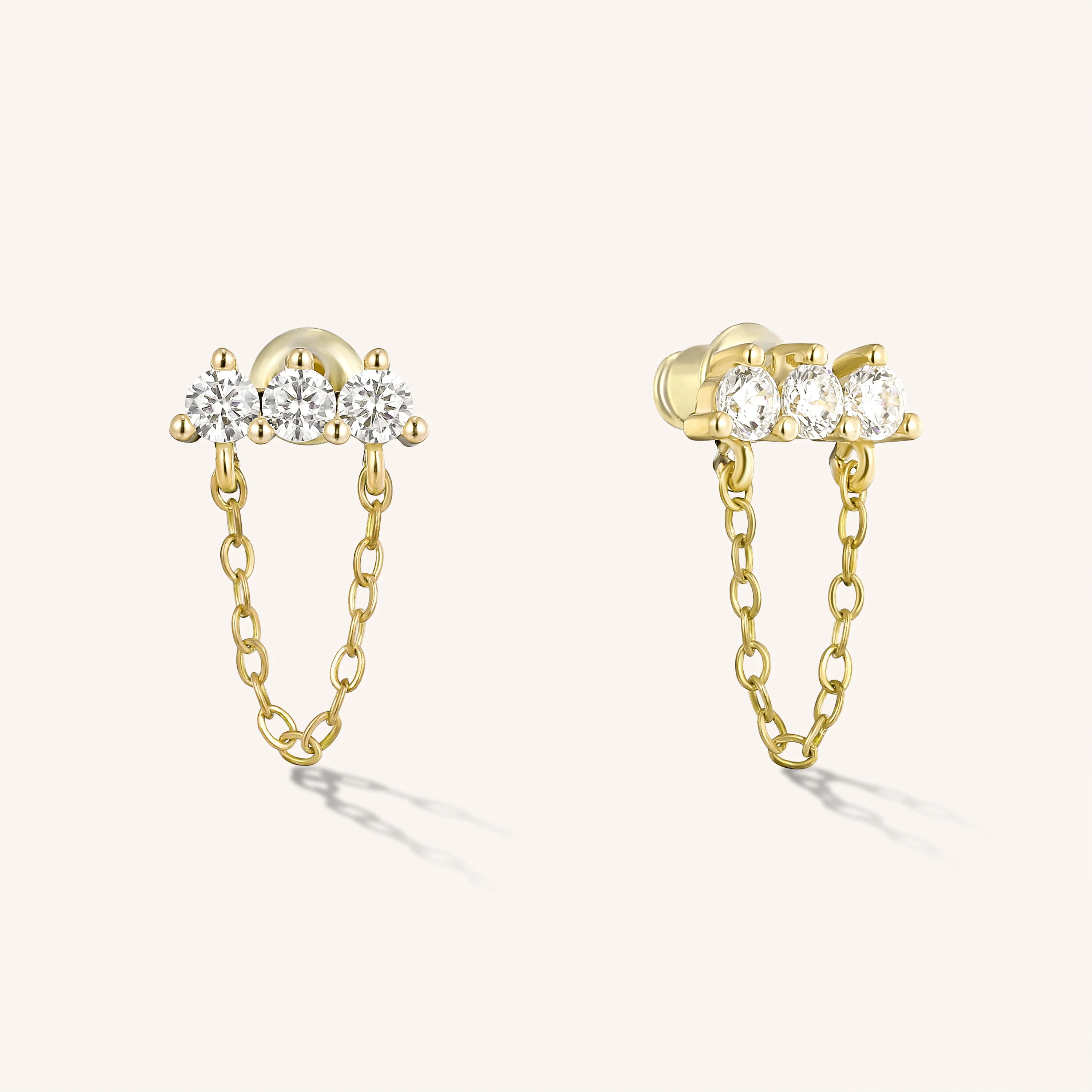 Trio Crystal Chain Earrings | Victoria Emerson