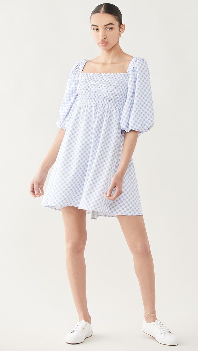 Gingham Puff Sleeve Mini Dress | Shopbop