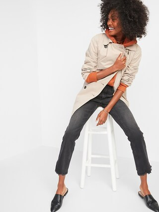 High-Waisted Flare Black Cut-Off Ankle Jeans for Women | Old Navy (US)