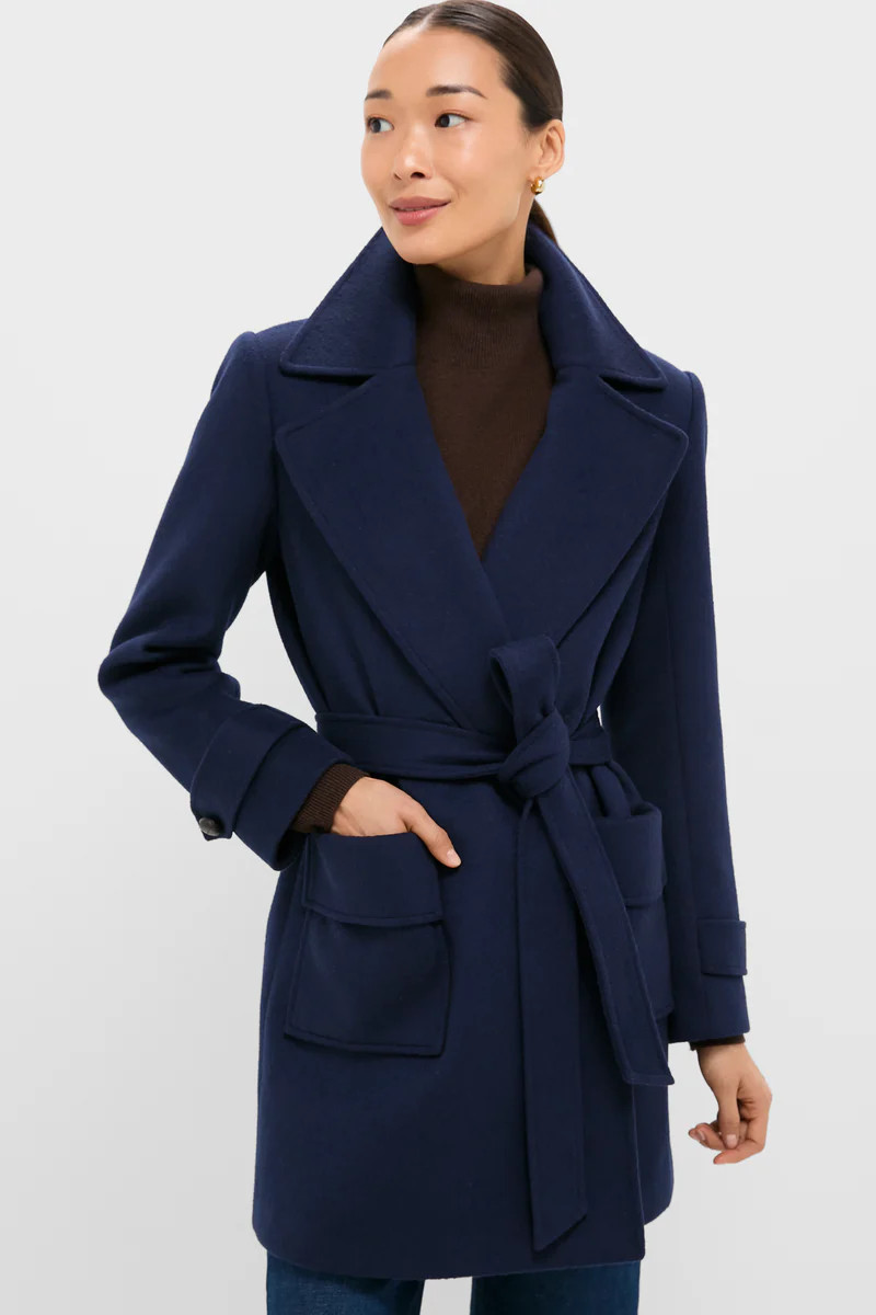 Navy Wool Ives Wrap Coat | Tuckernuck (US)