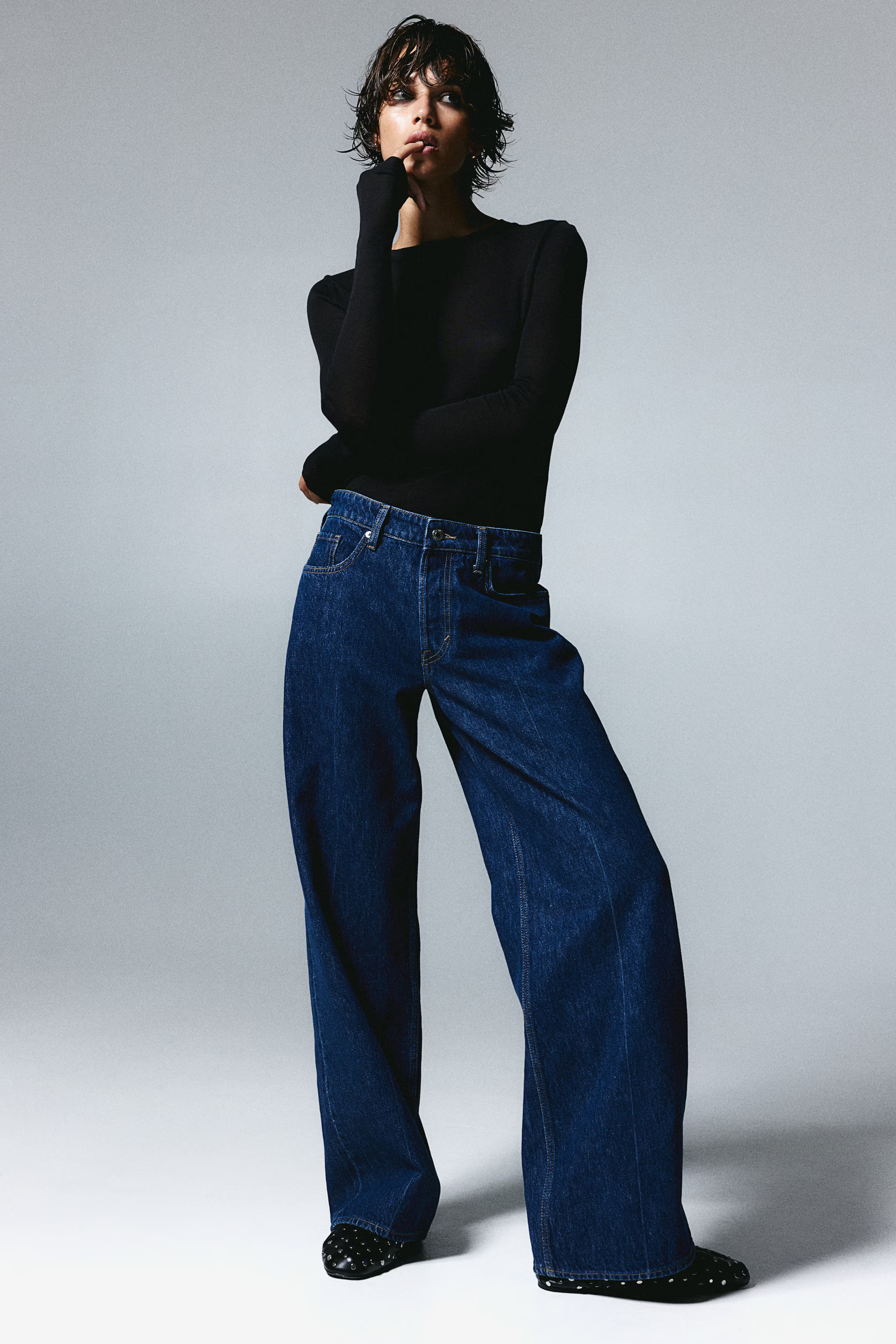 Baggy Wide Low Jeans - Black - Ladies | H&M US | H&M (US + CA)