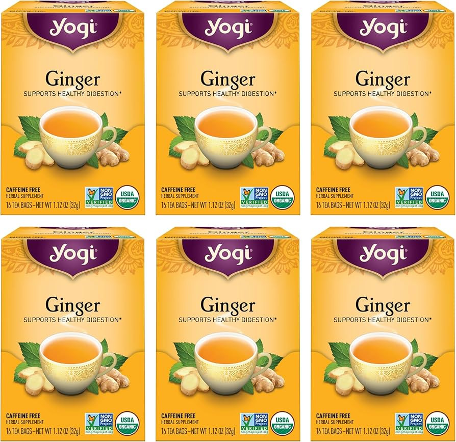 Yogi Tea - Ginger Tea (6 Pack) - Supports Healthy Digestion - Soothing and Spicy Blend - Caffeine... | Amazon (US)