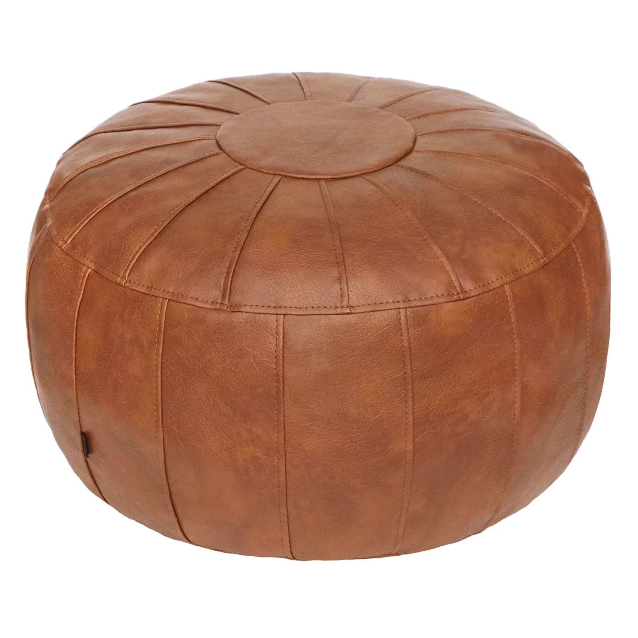 Thgonwid 21.7*13.7 inch Indoor Vegan Leather Pouf, Light Brown (Comes with No Filler) | Walmart (US)