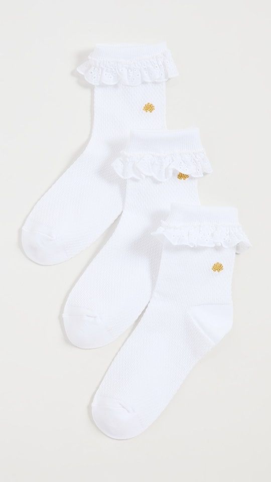 Set of 3 Cindy Ruffle Socks | Shopbop