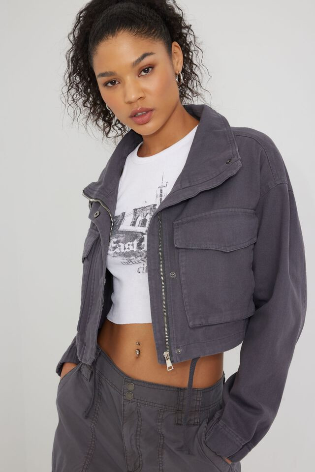 Cropped Utility Denim Jacket | Garage Clothing