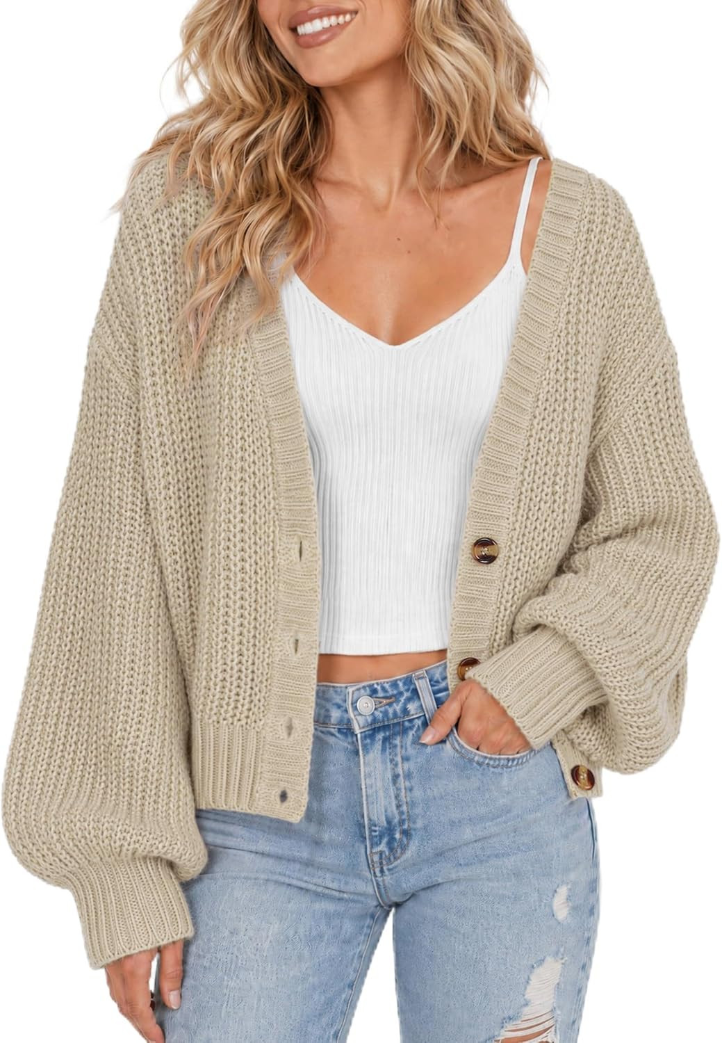 Avisky Cardigan Sweaters for Women, Lantern Long Sleeve Fall Outfits 2026 | Amazon (US)