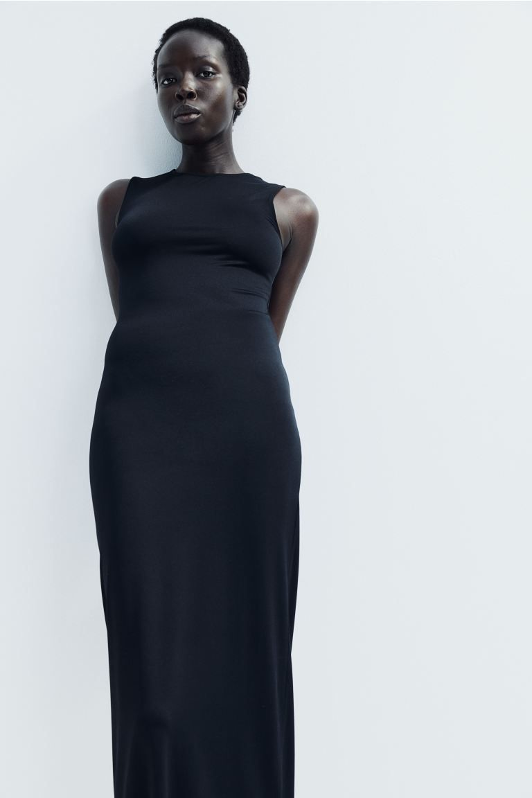 Microfiber Maxi Dress - Black - Ladies | H&M US | H&M (US + CA)