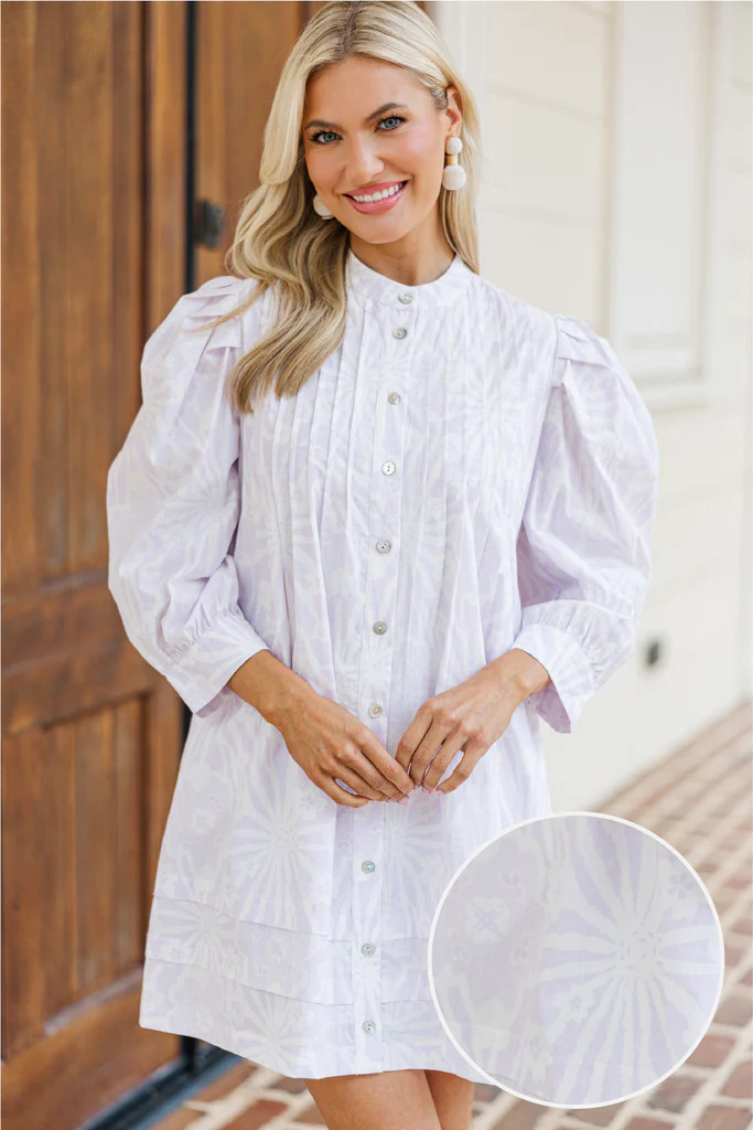 Problem Solved Lavender Abstract Dress | The Mint Julep Boutique