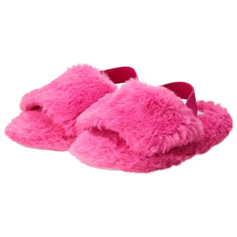 Nicole Miller Faux Fur Slip On Spa Slipper with Back Strap (Toddler Girls) | Walmart (US)