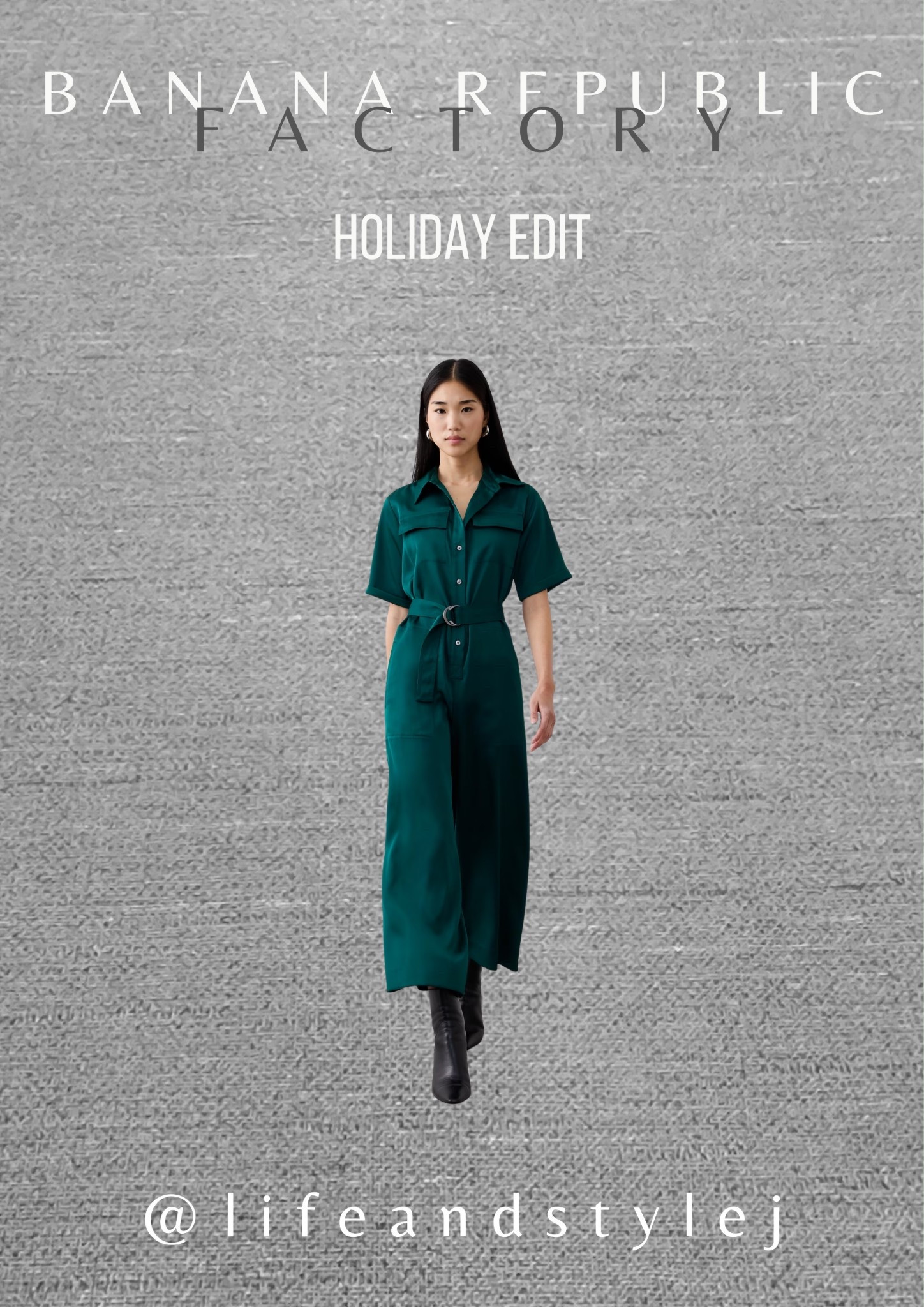 The Banana Republic Factory Satin Utility Jumpsuit in Sapphire Green is a holiday edit standout for midlife, ageless fashion, combining modern utility with luxe sophistication. Style it with metallic heels and delicate accessories for a polished festive look. #MidlifeStyle #AgelessFashion #HolidayChic #EffortlessElegance #BRFactoryStyle 

#LTKOver40 #LTKHoliday #LTKSeasonal