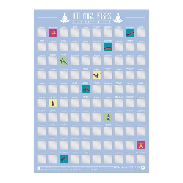 100 Yoga Poses Scratch Off Poster | UncommonGoods
