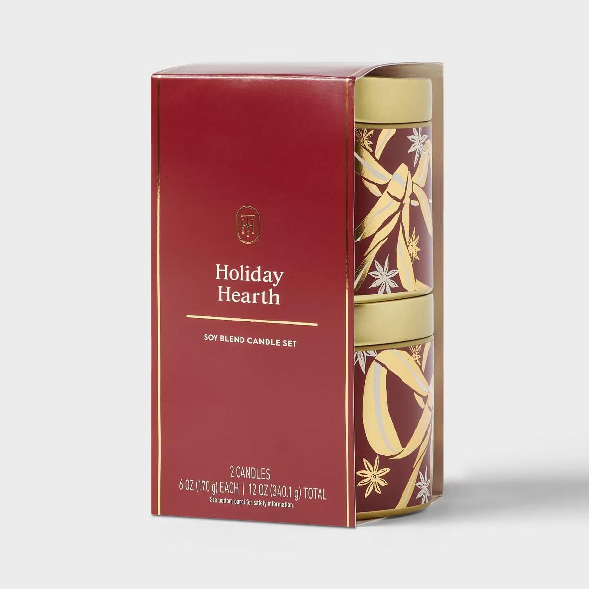 Set of 2 Holiday Hearth Tin Candle 6oz Gift Set - Threshold™ | Target
