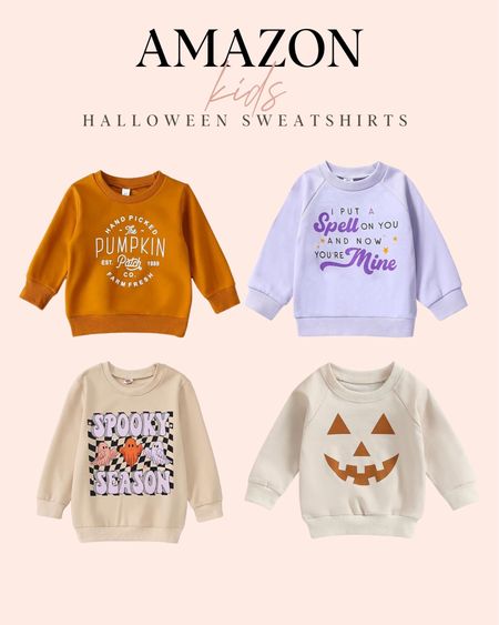 Amazon kids Halloween themed sweatshirts. So many cute choices to help your little one celebrate this season. 

#LTKstyletip #LTKkids #LTKHalloween