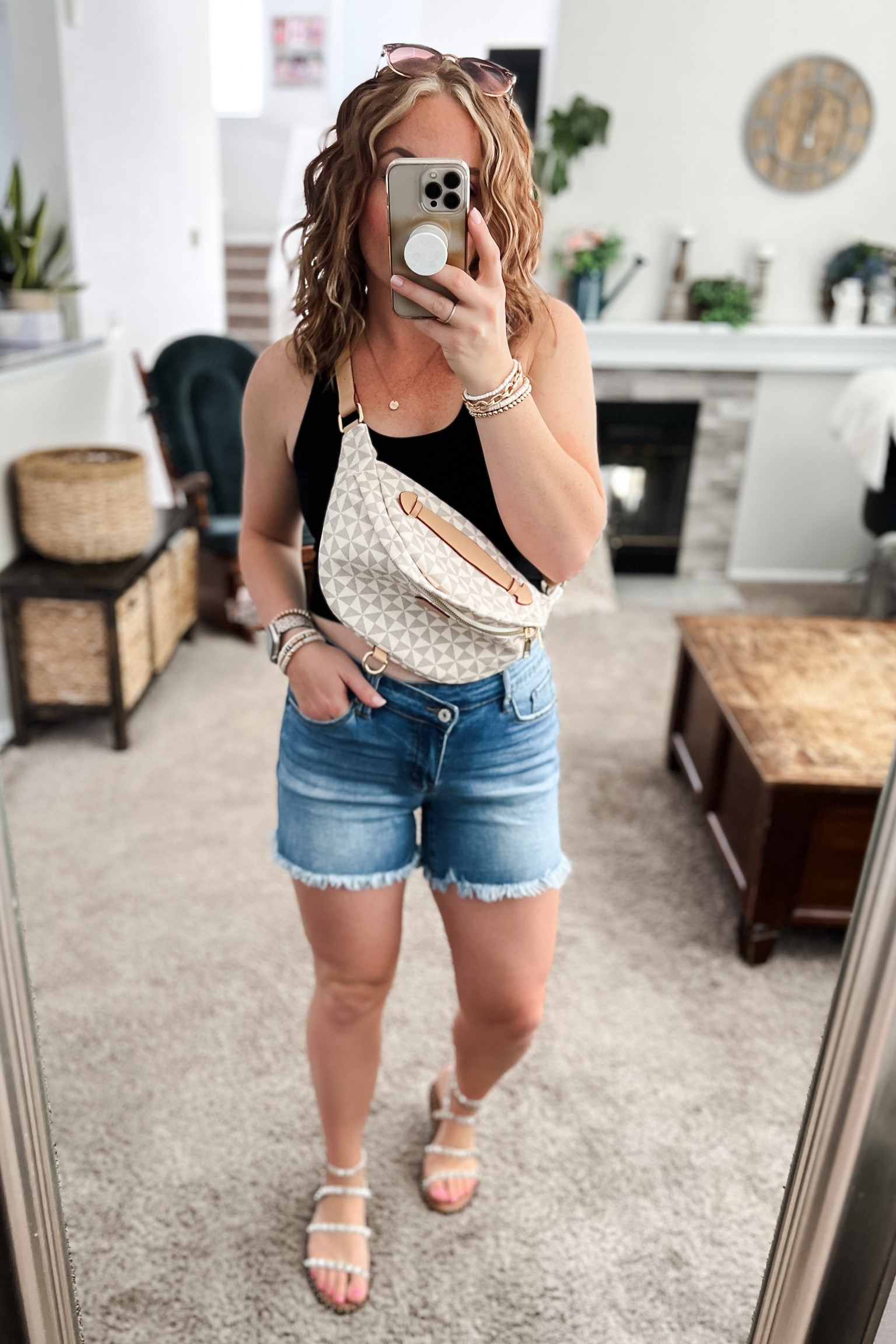 Jean shorts, black racerback crop tank top, sling bag, and studded sandals from amazon.  Grab your true size with everything! 
// #ltkfindsunder100 #ltksalealert 
Spring outfits 2024, Amazon outfit ideas, casual outfit ideas, casual fashion, amazon fashion, amazon casual outfit, cute casual outfit, outfit inspo, outfits amazon, outfit ideas, Womens shoes, amazon shoes, Amazon bag, purse, size 4-6, early spring outfits, winter to spring transition outfit, summer outfits

#LTKitbag #LTKstyletip #LTKfindsunder50
