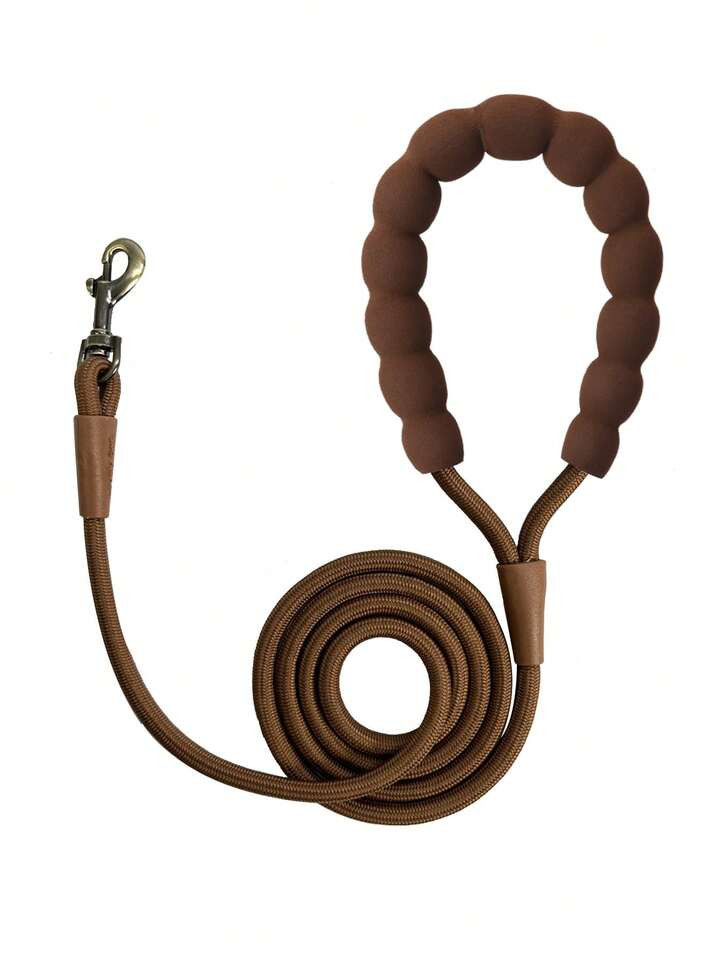 1pc Retro Foam Handle Dog Leash, 0.8cm Width High Density Braided Rope, Zinc Alloy Lock Buckle, Suitable For Pet Collars And Pet Harnesses With Loops. | SHEIN