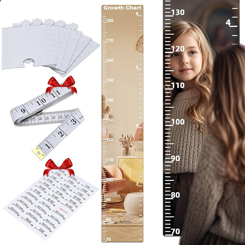 Growth Chart Mirror, Growth Chart Mirror for Wall, Puzzle Mirror Growth Chart, Mirror Growth Char... | Amazon (US)