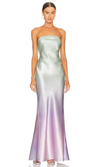 Eva Ombre Bias Strapless Dress in Multi Ombre | Revolve Clothing (Global)