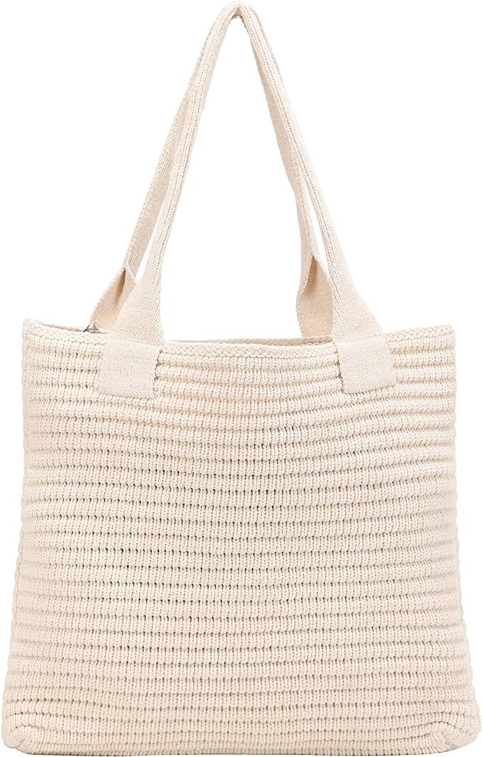 Crochet Bags for Women Summer Beach Tote Bag Large Capacity Shoulder Bag Aesthetic Hobo Bag Knit ... | Amazon (US)