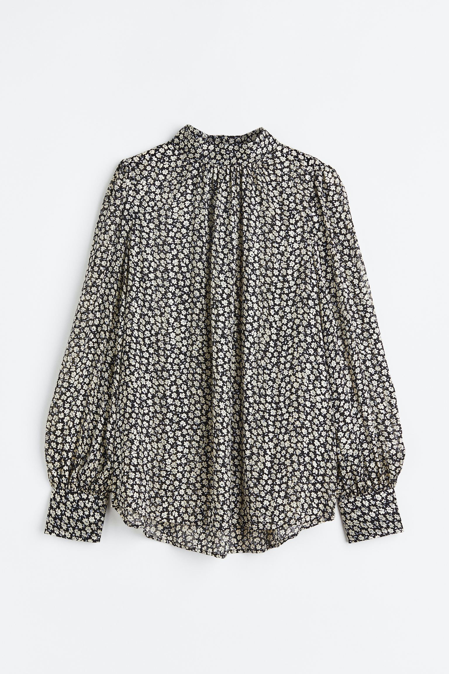 Stand-up Collar Satin Blouse | H&M (US)