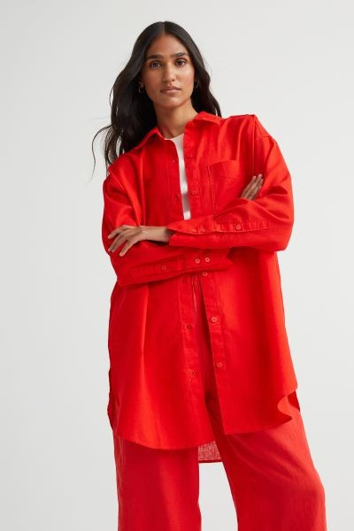 Oversized Linen-blend Shirt | H&M (US + CA)
