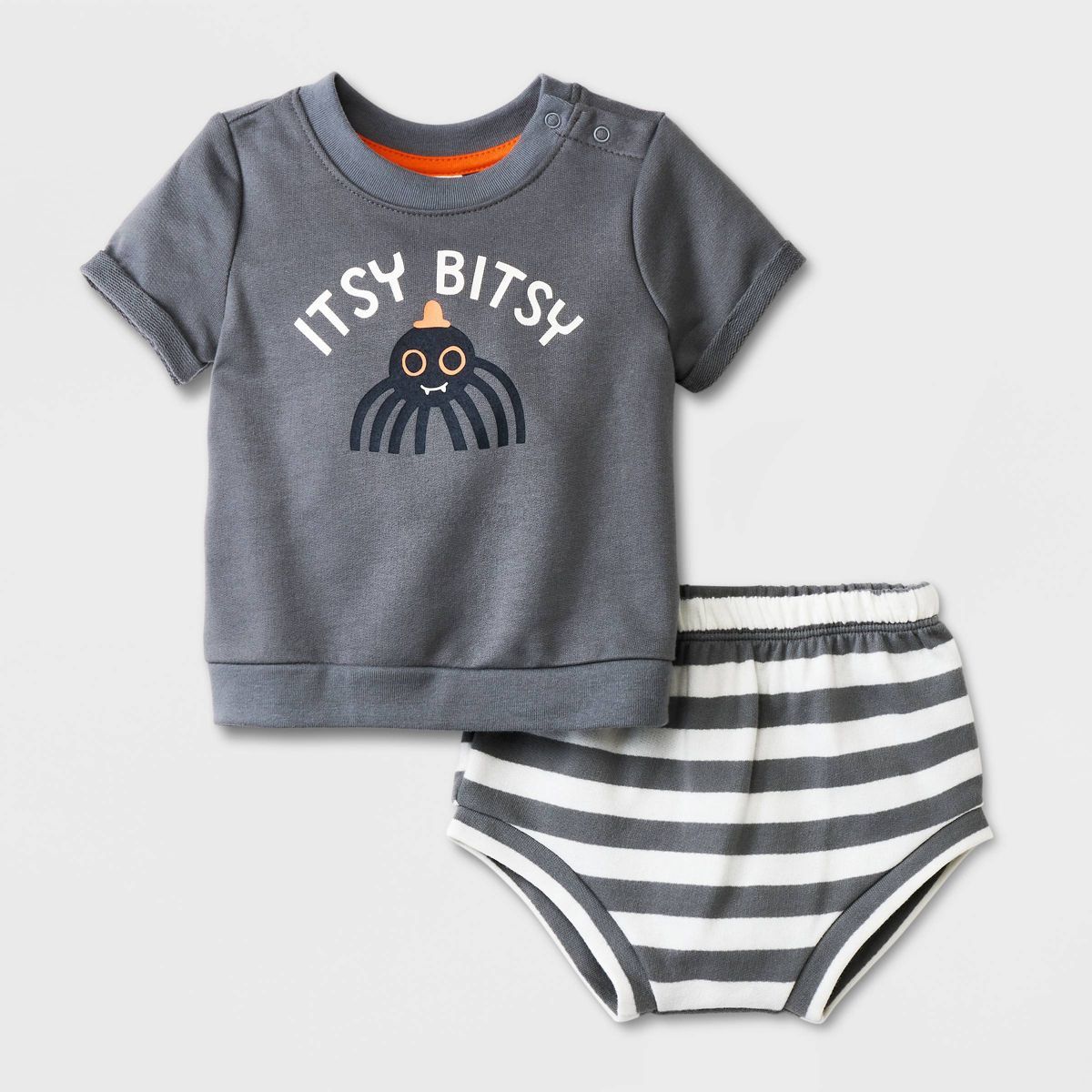 Baby 2pc 'Itsy Bitsy' Sweatshirt & Bottom Set - Cat & Jack™ Gray | Target