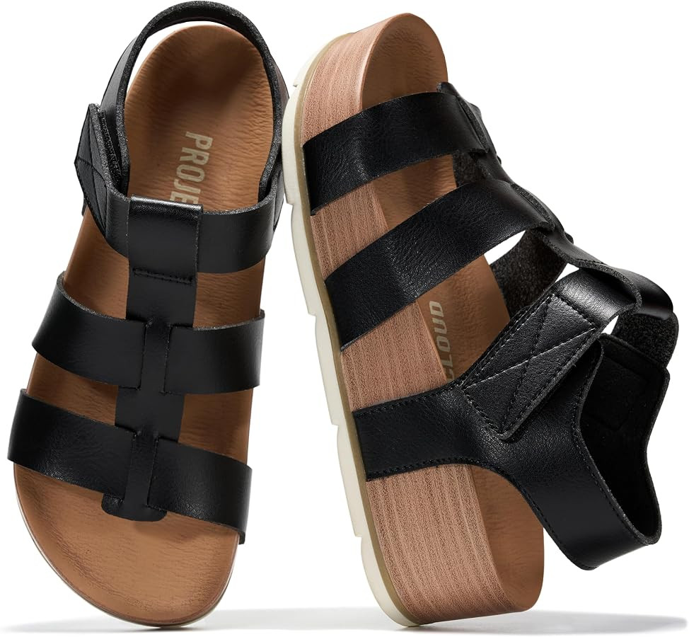 Project Cloud Platform Sandals for Women Strappy Wedges Plush Insole 2026 | Amazon (US)