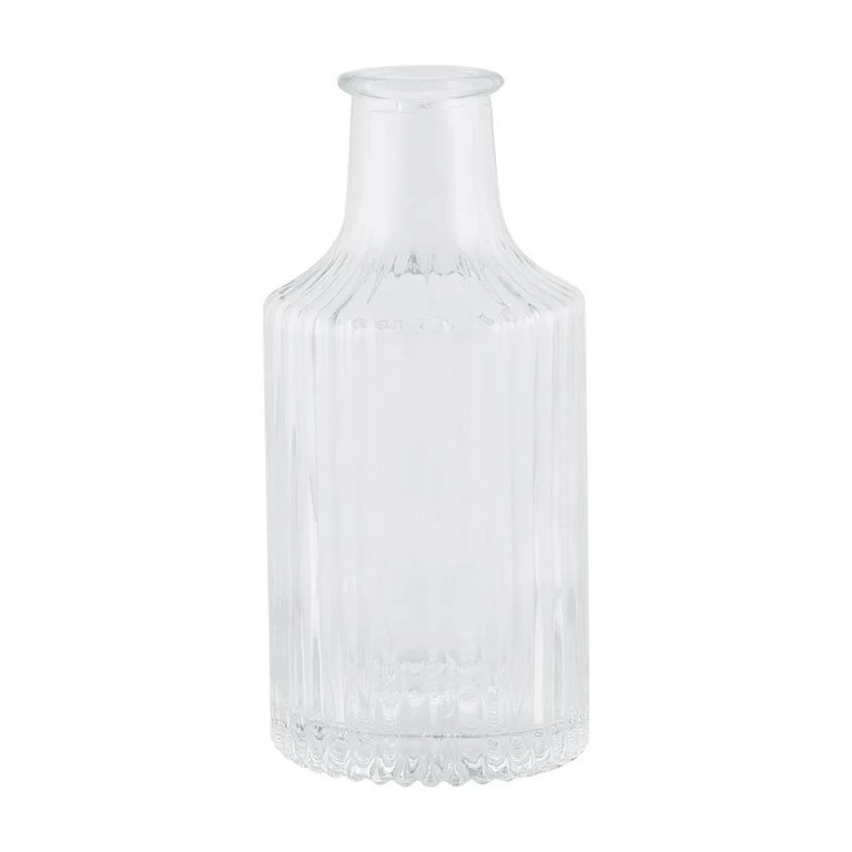Mainstays 5" Clear Ribbed Embossed Indoor Glass Bud Vase | Walmart (US)