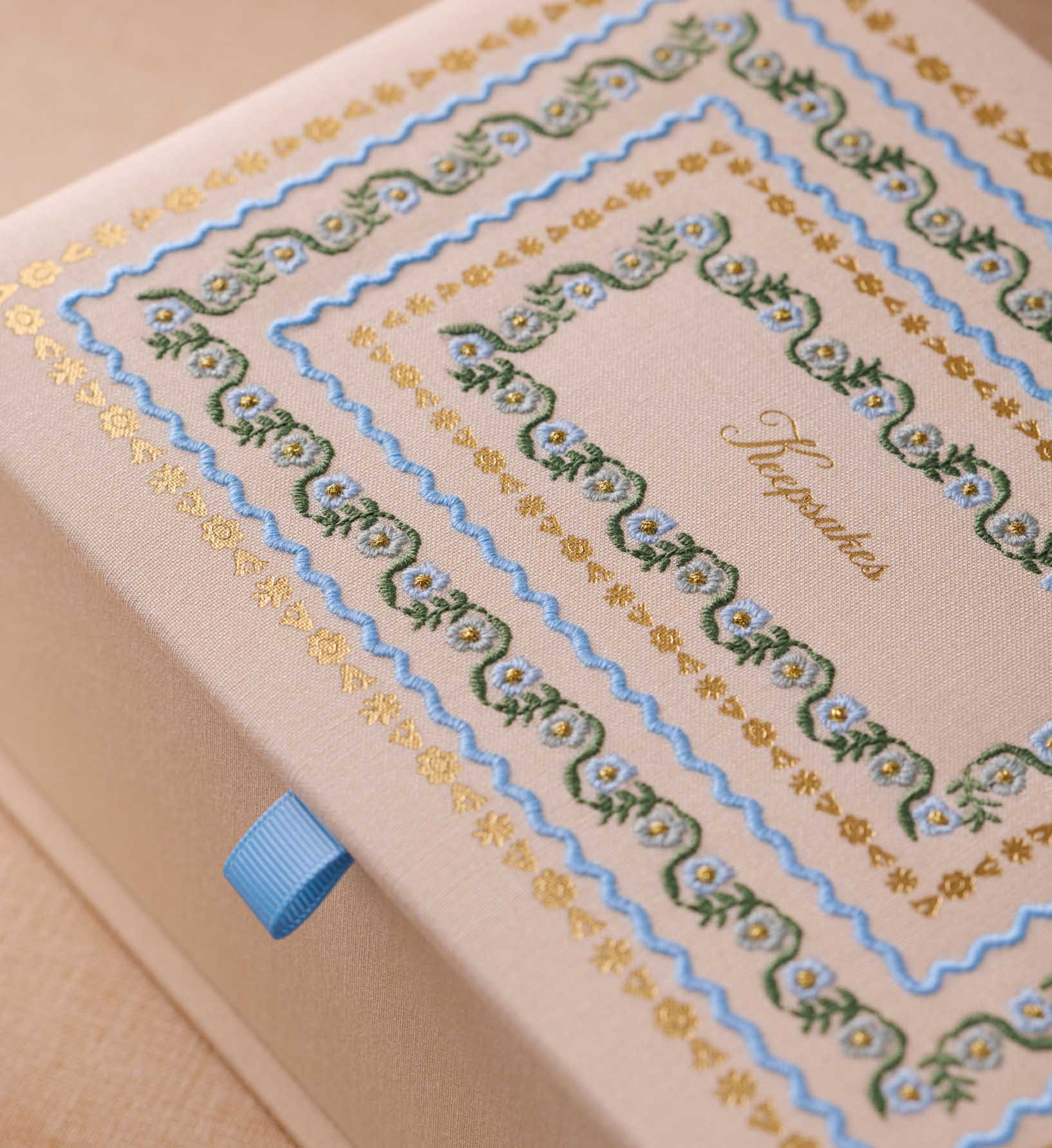 Large Embroidered Keepsake Box - Delphine | Rifle Paper Co.