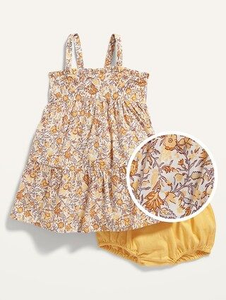 Sleeveless Tiered Floral Dress and Solid Bloomers Set for Baby | Old Navy (US)