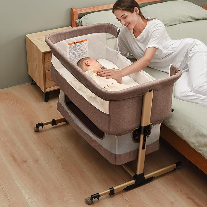 Soobaby 3 in 1 Baby Crib, Bassinet Bedside Crib Adjustable Portable Bed for Infant,Baby Newborn M... | Amazon (US)