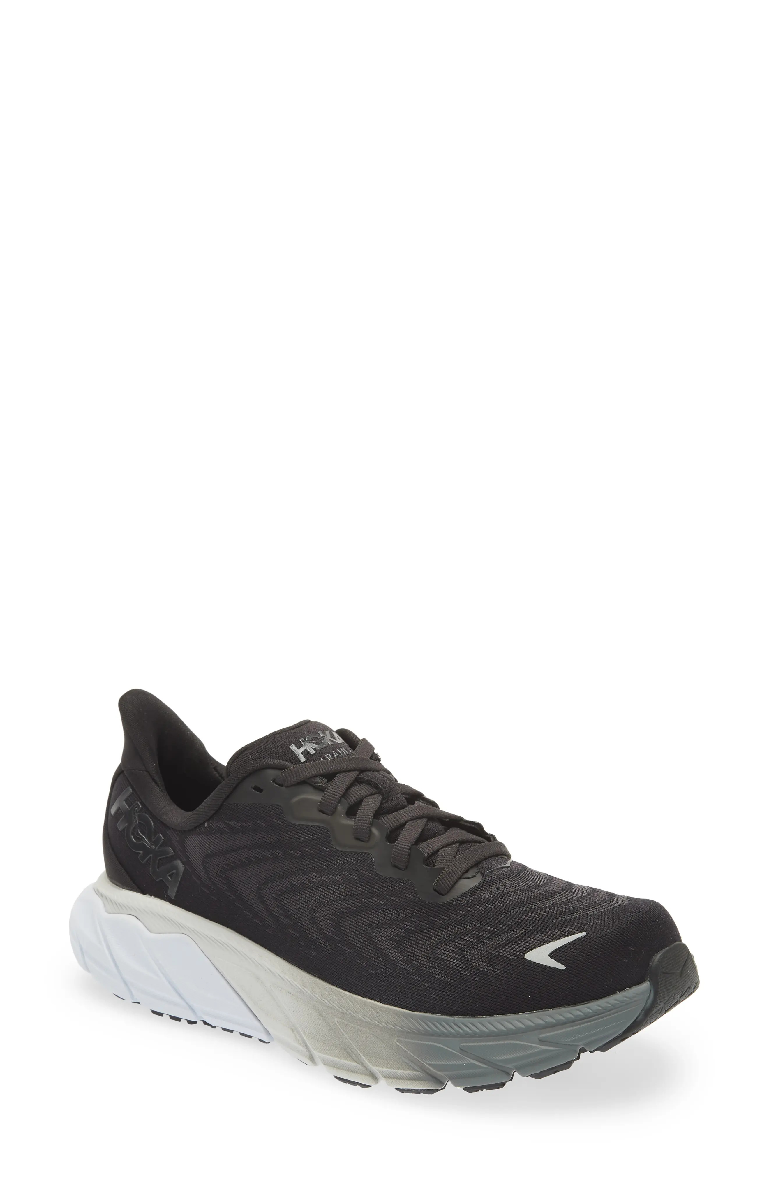 HOKA ONE ONE Arahi 6 Running Wide Shoe in Black /White at Nordstrom | Nordstrom