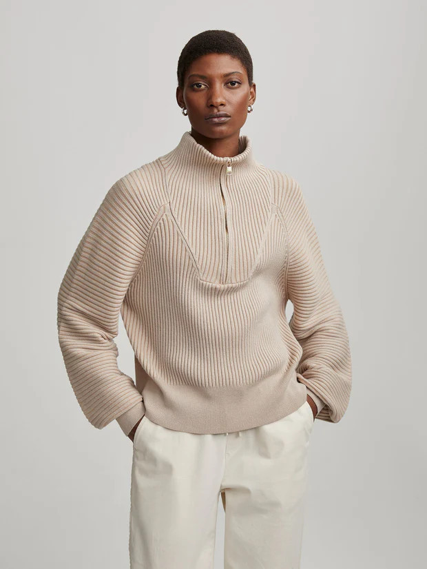 Reid Half-Zip Knit4 ReviewsModern, directional rib detailing and voluminous balloon sleeves defin... | Varley US