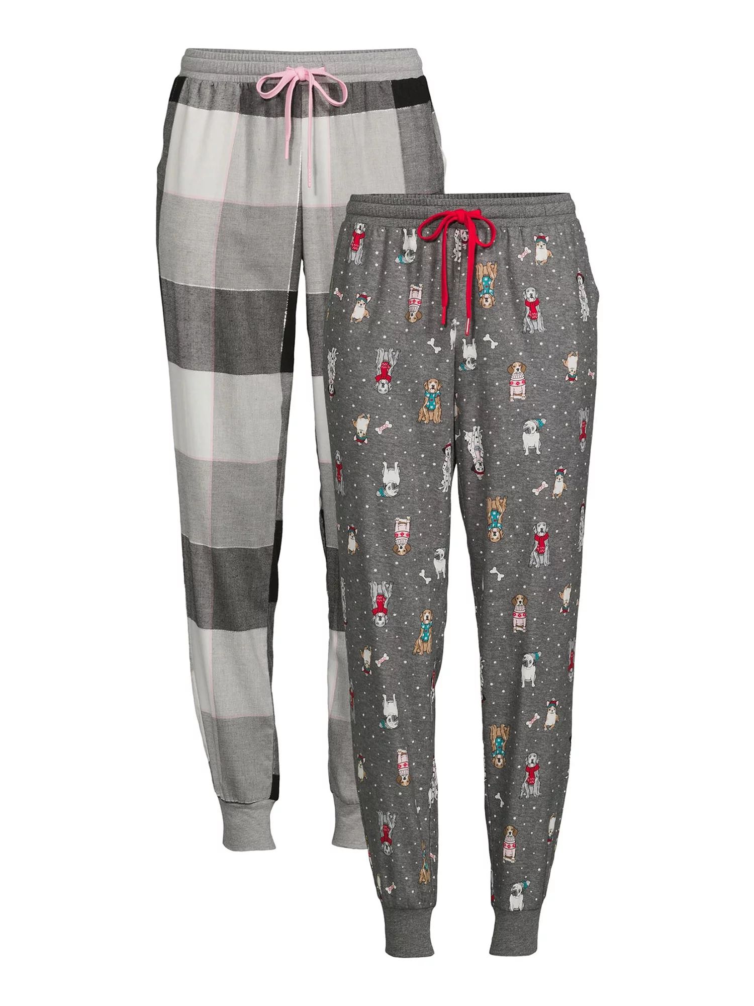 Secret Treasures Women's and Women’s Plus Flannel Joggers, 2-Pack - Walmart.com | Walmart (US)