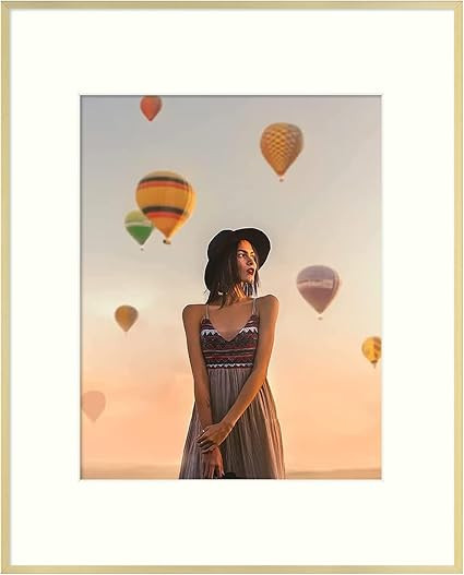 Frametory, 16x20 Aluminum Frame, 11x14 Photo with Ivory Mat for Wall Display, Sawtooth Hanger, Sw... | Amazon (US)