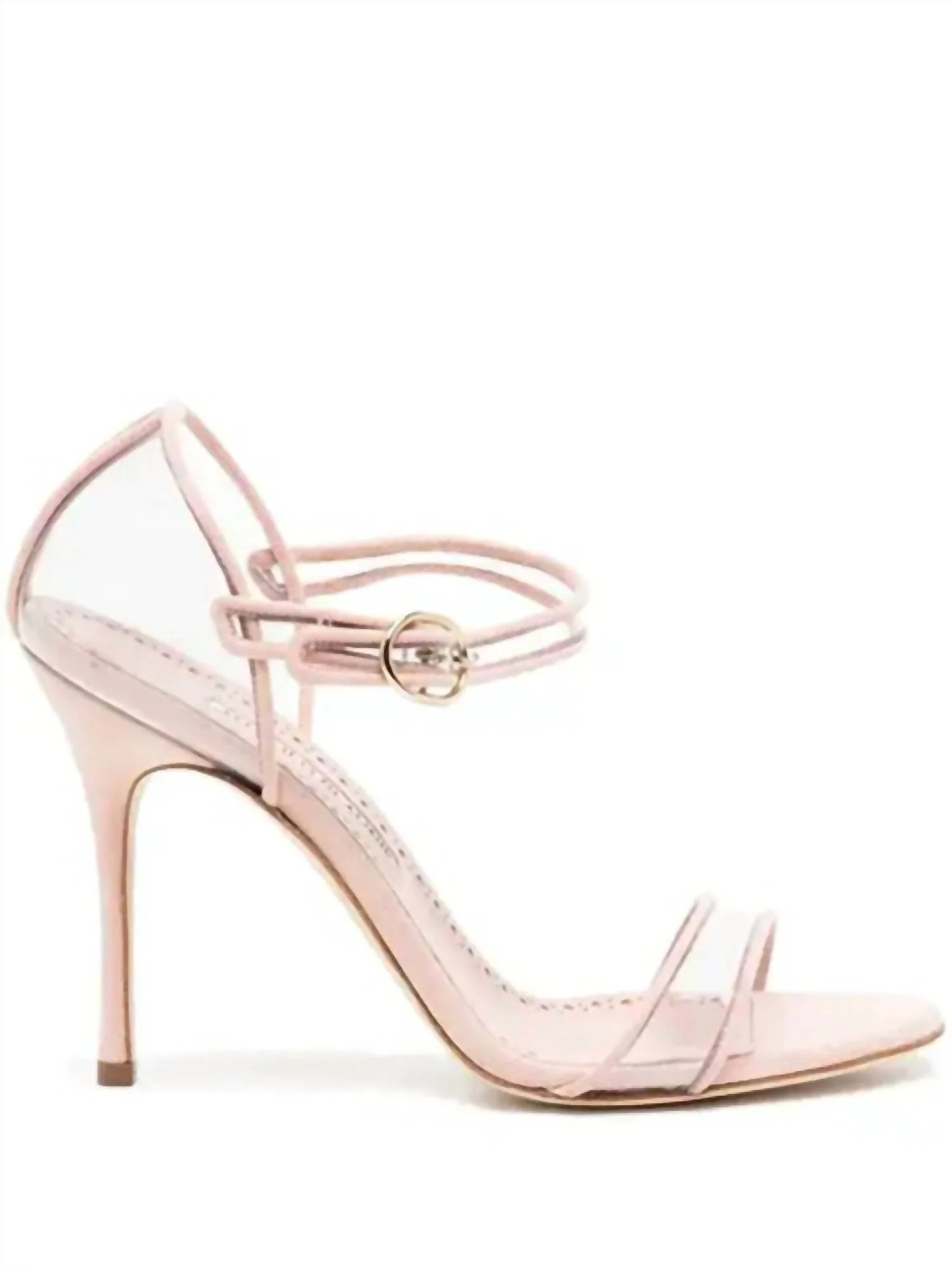 Women's Leather Transparent Panel Sandals In Pink | Shop Simon