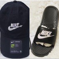 Bling Nike Slides & Hat | Etsy (US)
