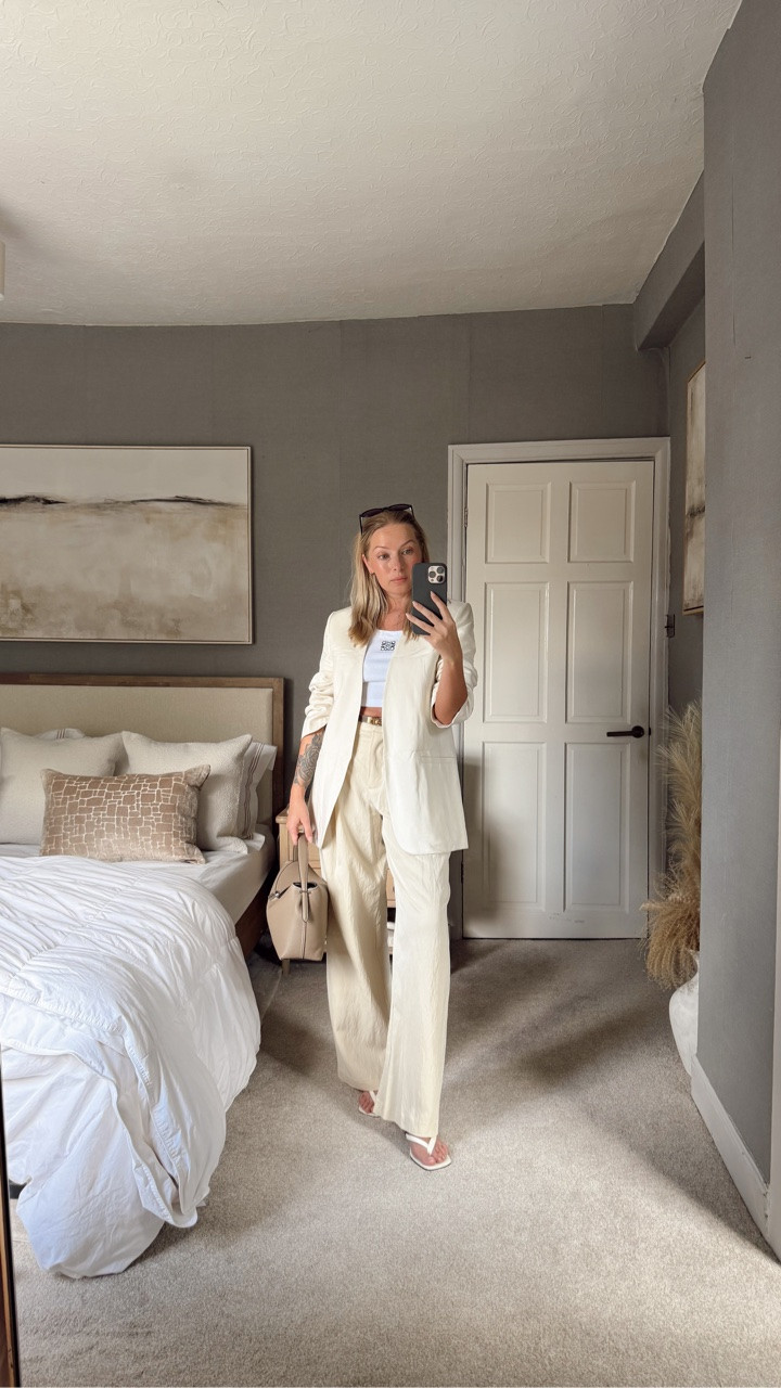 Dressed like I have a 6pm board meeting when my biggest commitment is getting a coffee.

Blazer @chalkandthread_ux 
Top @loewe 
Trousers @mango 
Heels @sheinofficial 
Bag @toteme 
Sunnies @firmoo_uk 

#grwm #outfitinspo #blazerstyle #fashionreelsls #neutraloutfit

#LTKsummer #LTKworkwear #LTKmodest