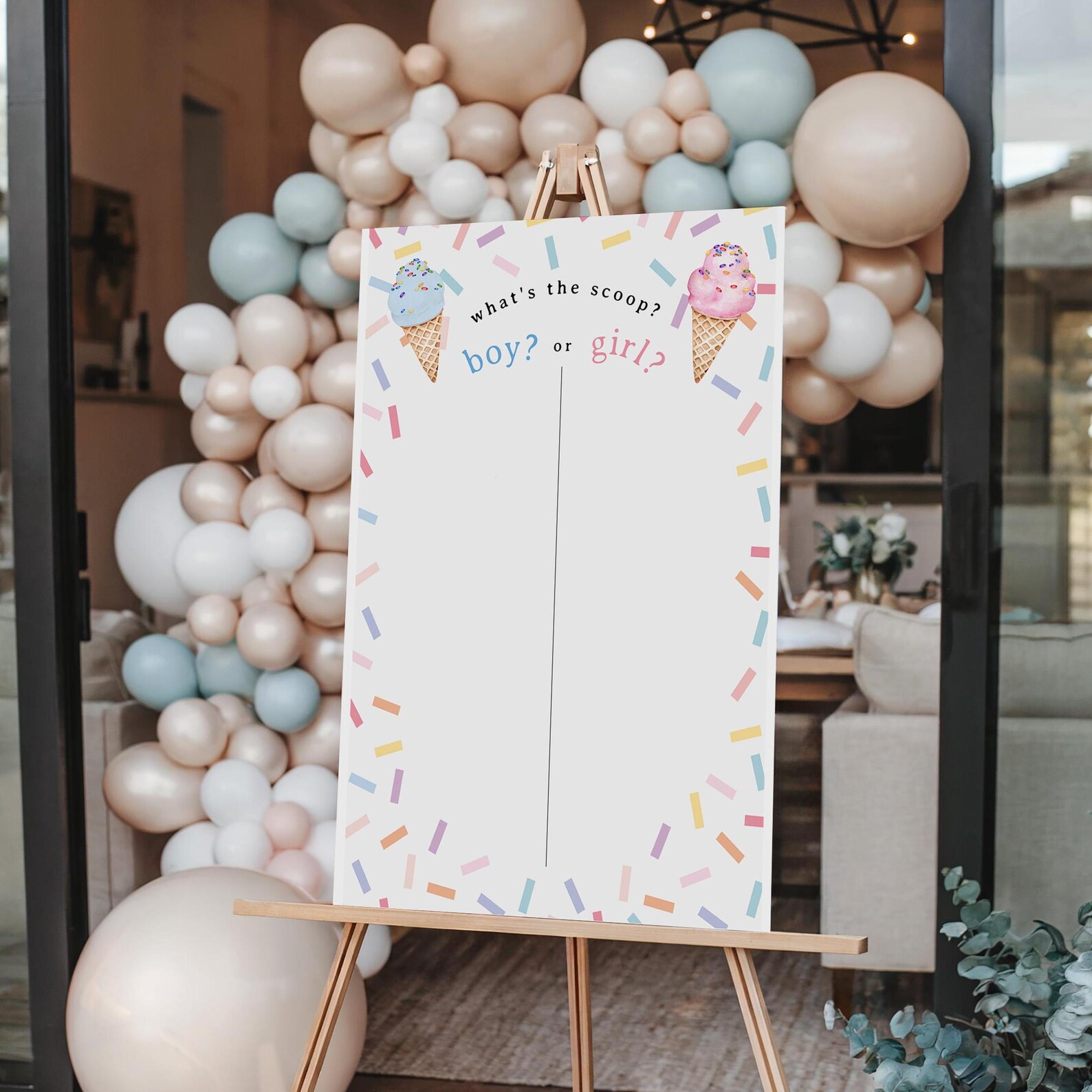 Ice Cream Gender Reveal Sign: Cast Your Vote, Printable Decor (instant Download) - Etsy | Etsy (US)