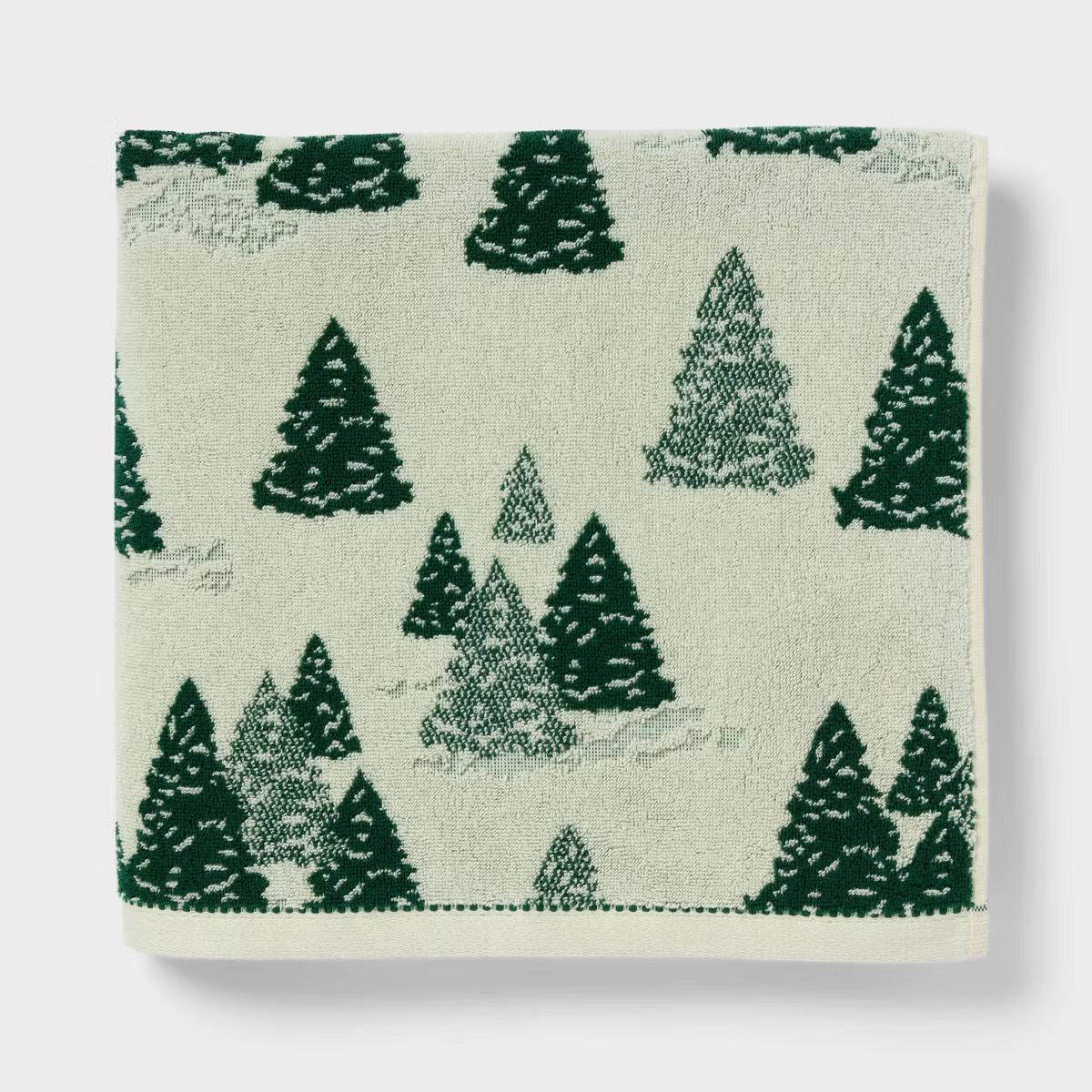 Tree Chrismas Bath Towel Cream - Threshold™ | Target