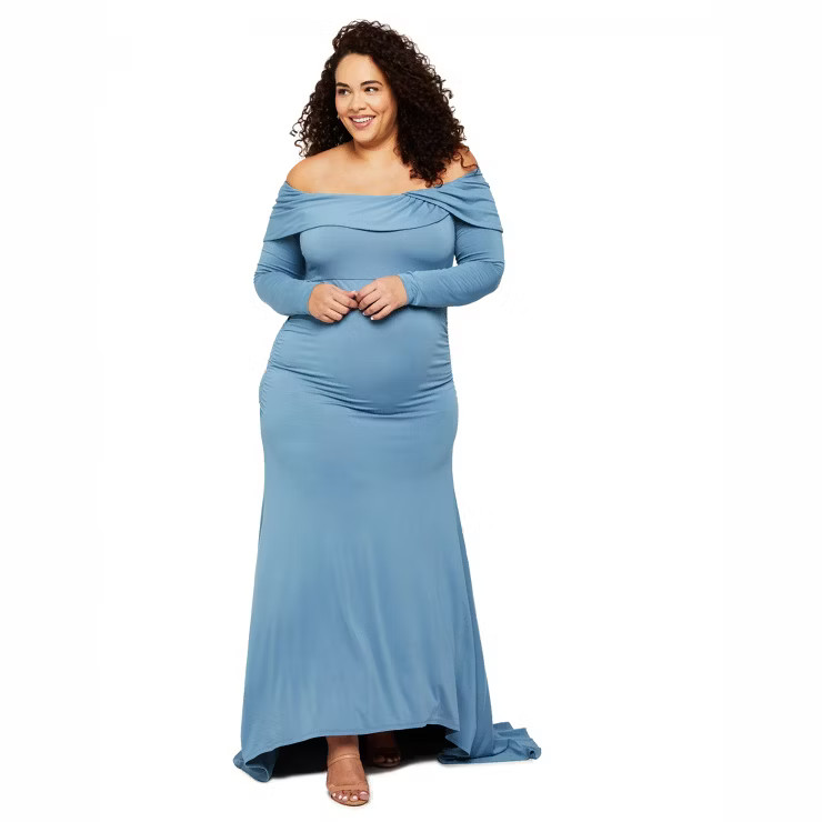 Motherhood Maternity | Plus Size Off The Shoulder Maternity Maxi Dress | Target