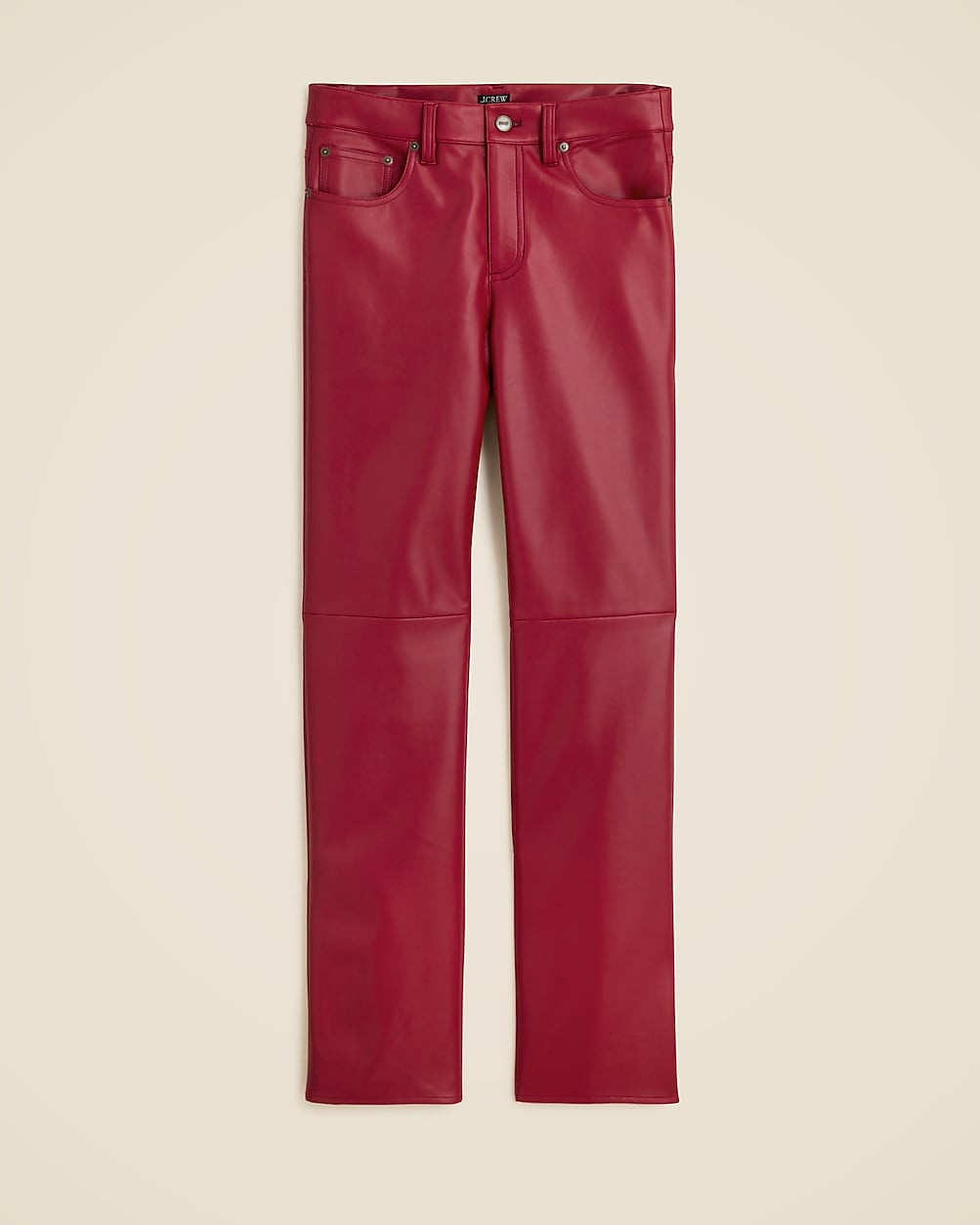 Nipped straight pant in faux leather | J. Crew US