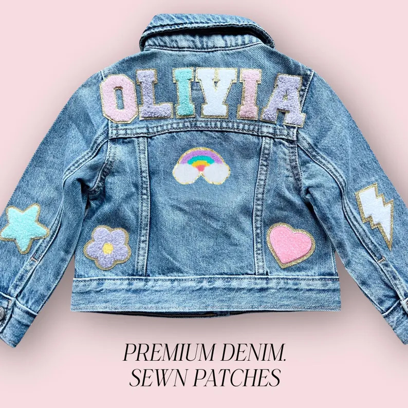 Personalized Denim Jackets for Kids Jeans Jackets Custom Name Patch Jacket for Girls Custom Denim... | Etsy (US)