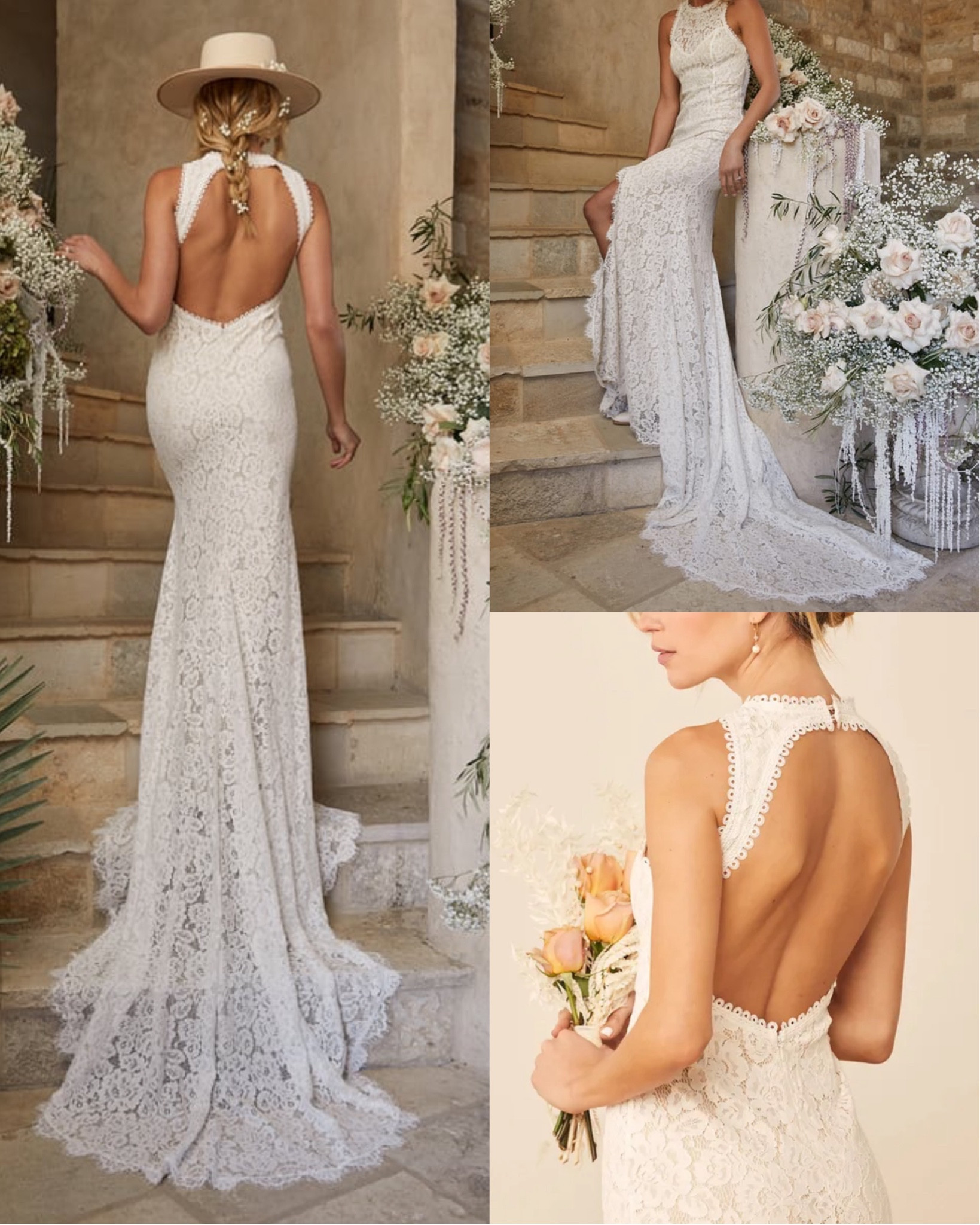 Under $100! This gorgeous white gown with train and lace details makes a lovely budget friendly wedding dress. Also wear it for a more formal engagement party, rehearsal dinner, photo shoot, or honeymoon. 

#LTKWedding #LTKFindsUnder100 #LTKSeasonal