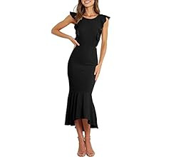 ANRABESS Women Summer Sleeveless Formal Midi Dress Backless Bodycon Mermaid Wedding Guest Cocktai... | Amazon (US)