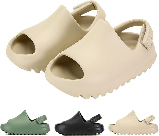 Toddler Little Kids Slides Sandals, Kid Summer Slip-On Sandals,Shower Beach poolside Anti-slip Sl... | Amazon (US)