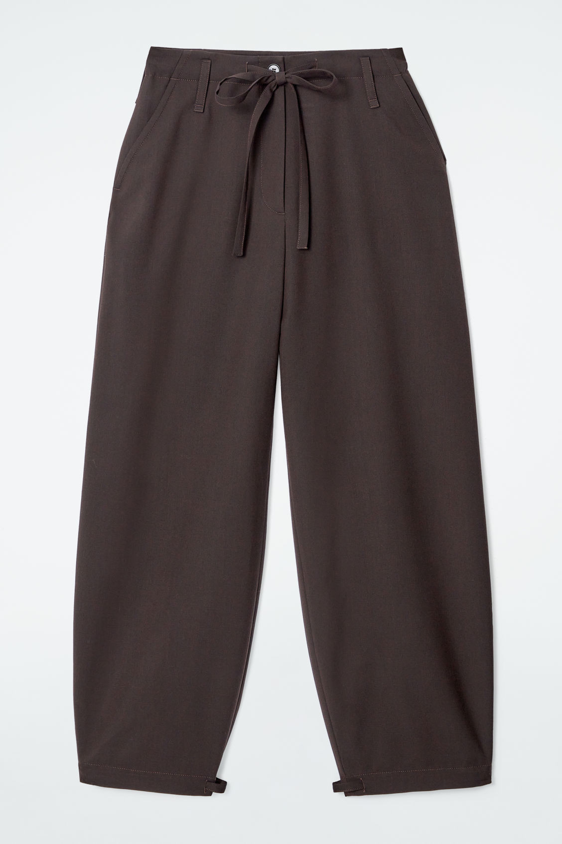 DRAWSTRING TWILL BARREL-LEG TROUSERS | COS UK