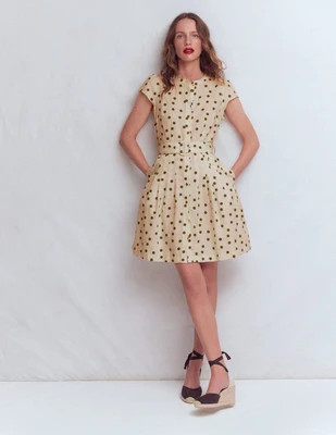 Boden Women's Arabella Short Linen Dress in White | Size 0 | Boden (US)