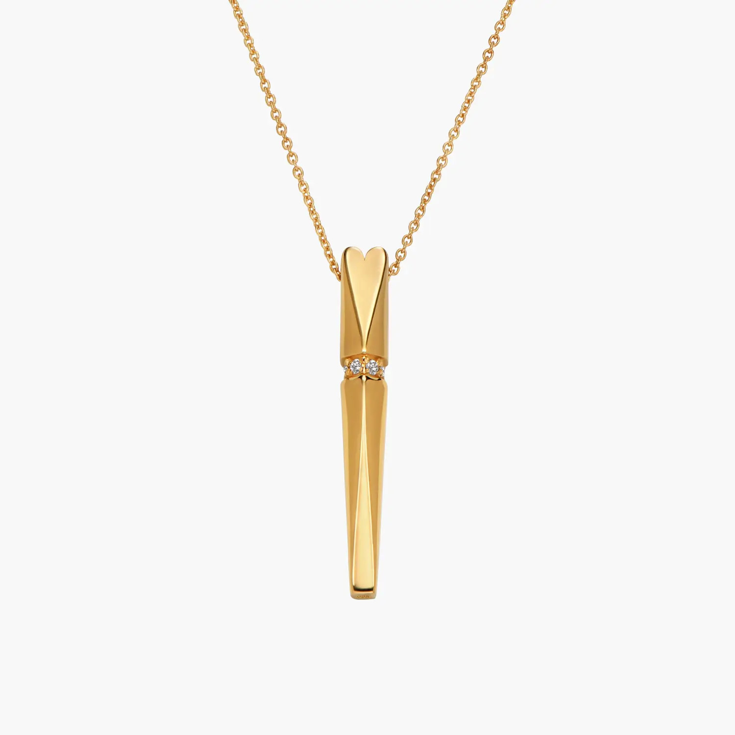 The Love Bar Pendant- Gold Vermeil with Diamonds | Oak & Luna (US)